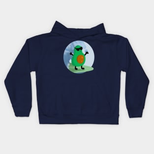 Funny avocado surfing Kids Hoodie